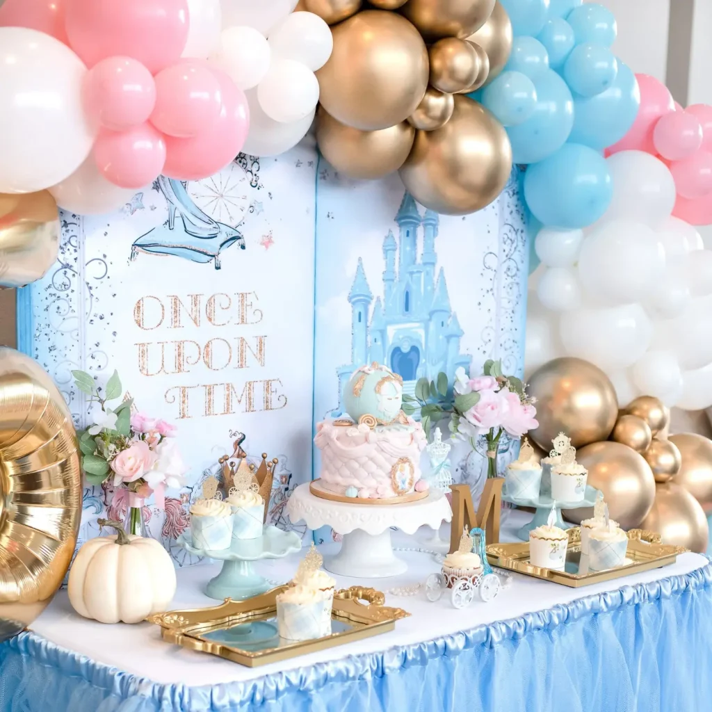 Balloon Garland Around the Cake Table